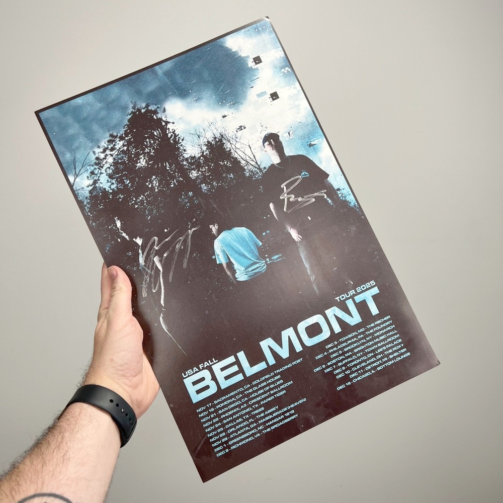 Belmont Signed USA‎ Fall Tour 2025 Poster Autographed Pop Punk Band Memorabilia